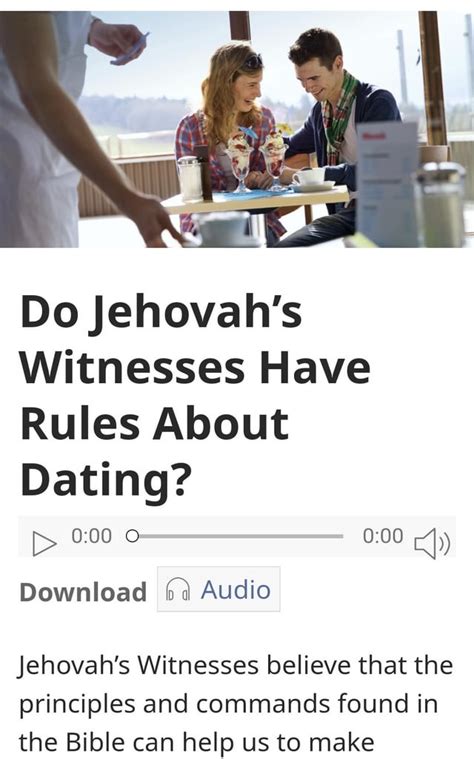 do jehovahs witnesses have rules about dating